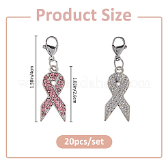 20 шт. подвеска в форме ленты для повышения осведомленности&nbsp;HJEW-FH00186