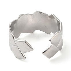 Anillo abierto de rombo de acero inoxidable 304 antideslustre para mujer&nbsp;RJEW-I098-24P