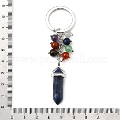 Бусины из натуральных и синтетических драгоценных камней с кольцами из сплава и железа KEYC-Q003-01