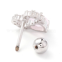 Серьги-гвоздики с двойным сердцем «кошачий глаз» для женщин EJEW-A065-13P