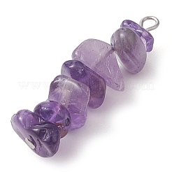 Подвески с бусинами из натурального лавандового аметиста и натурального голубого кружевного агата градиентного цвета&nbsp;PALLOY-JF02791-03