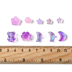 126 шт. 8 стиля гальванизированной прозрачной стеклянной бусины GLAA-FS0002-50