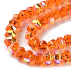 Прозрачные стеклянные бусины гальваническим пряди&nbsp;GLAA-Q099-C01-02-1