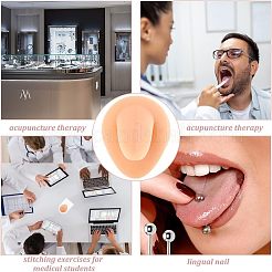 Мягкий силиконовый язычок гибкая модель дисплея части тела с акриловыми подставками&nbsp;ODIS-WH0002-23