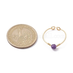 Открытое кольцо с натуральными и синтетическими драгоценными камнями RJEW-JR00625