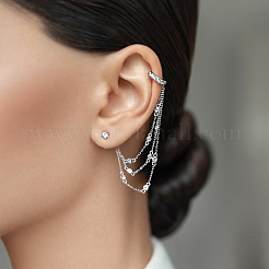 925 плоские круглые серьги-гвоздики с кисточками из стерлингового серебра с прозрачным кубическим цирконием AC4929