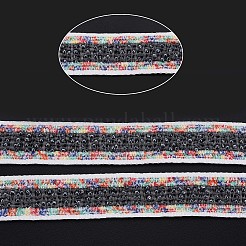 ナイロンリボン  ガラスシードビーズで  ブラック  3/4インチ（19~20mm）&nbsp;SRIB-N005-001D