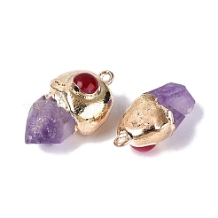 Pendentifs en géode d'améthyste naturelle et en agate teintée (couleur aléatoire)&nbsp;G-N366-02G