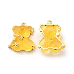 Подвески со стразами из прозрачной смолы&nbsp;KK-H438-04G-06