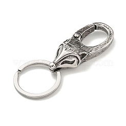 Accessoires en acier inoxydable chirurgical 316 de style tibétain avec porte-clés en acier inoxydable 304&nbsp;FIND-Q101-05AS