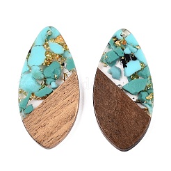 Подвески из прозрачной смолы и ореха&nbsp;LS-RESI-T057-05J