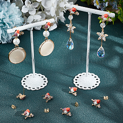 10 шт. латунь микро проложить прозрачные серьги-гвоздики с кубическим цирконием&nbsp;KK-BBC0011-41