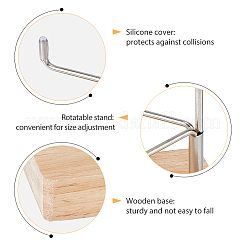 Квадратные деревянные мольберты из хрусталя с железным держателем ODIS-WH0038-28B-P
