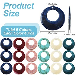 24шт 6 цвета акриловые подвески&nbsp;OACR-FS0002-66