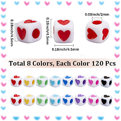 960шт 8 цвета непрозрачные акриловые бусины&nbsp;OACR-SC0002-59