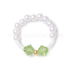 АБС-пластиковые эластичные кольца с имитацией жемчуга для женщин RJEW-JR00900