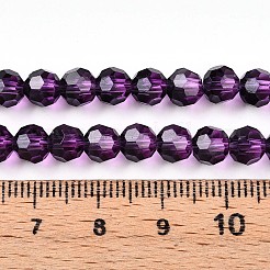 Fili di perle di vetro trasparenti con vernice da forno&nbsp;DGLA-A035-T6mm-A09