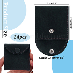 Samt-Schmucktaschen mit Klappe und Druckknopf&nbsp;X-TP-WH0007-10B