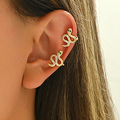 Латунные серьги-каффы в форме змеи&nbsp;ML7793