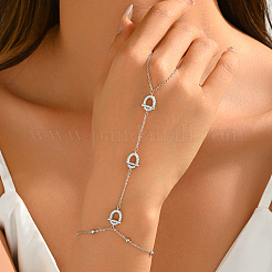 Élégants bracelets à maillons en laiton sertis de micro-pavés de zirconiums cubiques transparents&nbsp;YB8510