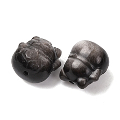 Резные бусины из натурального серебра из обсидиана&nbsp;G-A310-03