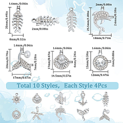 40шт 10 стильные подвески из сплава с кристаллами и стразами ALRI-SC0001-36