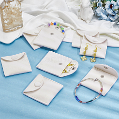 Бархатные мешочки с клапаном для ювелирных изделий с кнопкой&nbsp;LS-TP-WH0007-10A