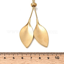 Verstellbare Lariat-Halsketten mit Blattanhänger aus Edelstahl 304 für Damen&nbsp;SA-CBAB727-03G