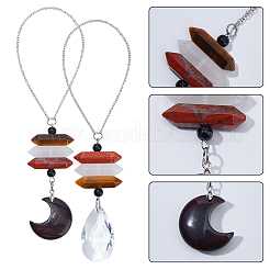 2 colgante de vidrio de cuarzo natural&nbsp;HJEW-DC00103