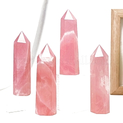 Натуральный розовый кварц шестиугольные призматические украшения для витрин PW-WG1FC46-01