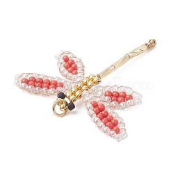 Подвески в виде стрекоз из стеклянных бусин PALLOY-MZ00983-04