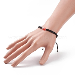 Плетеный браслет из бисера сглаз из смолы&nbsp;BJEW-JB08426-01