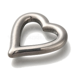 304ステンレススチールリンクリング  ハート  アンティークシルバー  25x24x3.7mm  内径：12x15.5mm&nbsp;STAS-H223-21AS-02