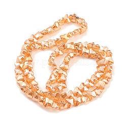 Нити прозрачных стеклянных бусин с жемчужным блеском&nbsp;EGLA-G037-11A-PL02