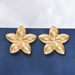 Orecchini a bottone in acciaio inossidabile 304 per donna&nbsp;EJEW-K306-19G
