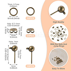 20 Stück Ohrstecker-Verschluss aus Messing mit Kugel&nbsp;FIND-TA0011-06AB