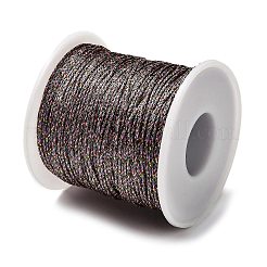 100mのポリエステル編みコード  メタリック糸付き  ラウンド  スミレ  1mm  約109.36ヤード（100m）/ロール&nbsp;OCOR-A010-04A