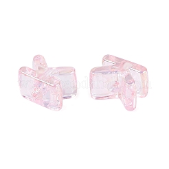 Cuentas europeas de acrílico transparente chapado en uv&nbsp;OACR-M027-02K-01