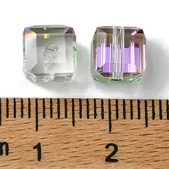 114шт прозрачные гальванические стеклянные бусины&nbsp;GLAA-K064-09C