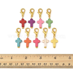 80 шт. синтетическая бирюза крест подвеска украшения HJEW-FS00038