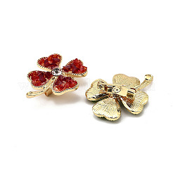 12 шт. 4-х цветные броши из сплава клевера со стразами для одежды рюкзака JEWB-A033-09G