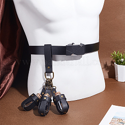 Bolsa de cuero sintético con 3 botella de vidrio con corcho.&nbsp;FIND-WH0366-234A
