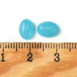 天然石ホワイトジェイドカボション  オーバル  染め  ディープスカイブルー  8~8.5x6~6.5x2.5~3.5mm&nbsp;G-A094-01B-29