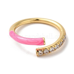 Открытые манжеты из латуни с цирконием для женщин RJEW-S407-04B