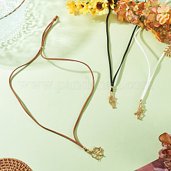 3 pochette en macramé imitation daim avec pendentif pour collier&nbsp;NJEW-TAC0052-02