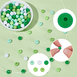 500pcs 5 couleurs perles acryliques opaques&nbsp;MACR-SP0002-33A