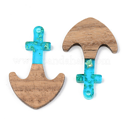 Pendentifs en résine transparente et bois de noyer&nbsp;RESI-S389-061A-B03
