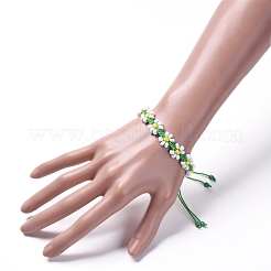 Регулируемые венок плетеные браслеты из бисера BJEW-JB05032