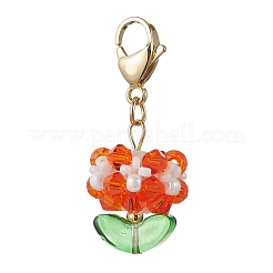 Стеклянные подвески в виде цветов&nbsp;HJEW-MZ00218-02