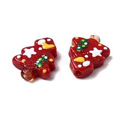 Рождественские эмалевые бусины ручной работы в технике лэмпворк LAMP-I027-07V